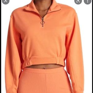 ABOUND Nordstrom Half Zip Balloon Sleeve Cropped Sweatshirt Hoodie